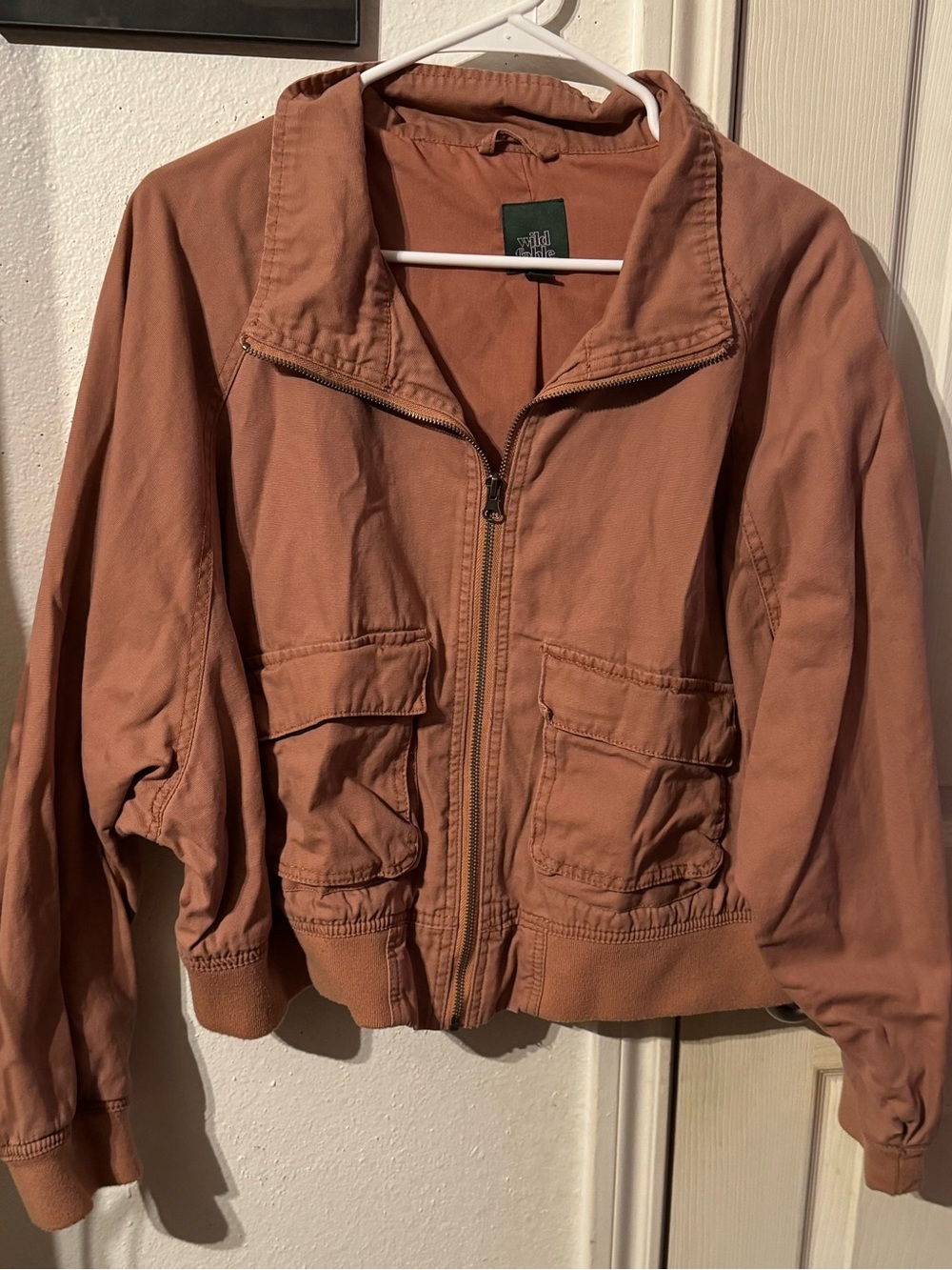 wild fable Rust Cropped Zip Up Bomber Jacket Size 1X